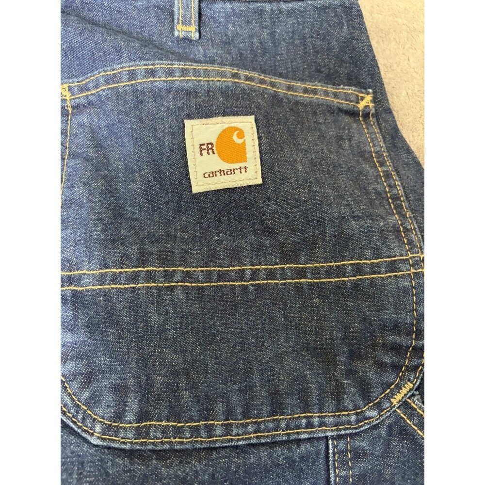 NEW Carhartt Flame Resistant Signature Denim Dungaree Size 32 X 32 Jeans Mens - Picture 5 of 7